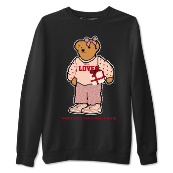 3s Valentines Day tee to match jordans  True Love Bear tee to match jordans Air Jordan 3 "Treat Yourself" Washed Coral special Valentine's Day Gift SNRT Sneaker Tees Graphic Tee Black 2 shirts