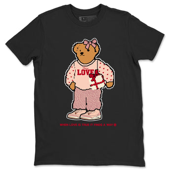 3s Valentines Day tee to match jordans  True Love Bear tee to match jordans Air Jordan 3 "Treat Yourself" Washed Coral special Valentine's Day Gift SNRT Sneaker Tees Graphic Tee Black 2 shirts