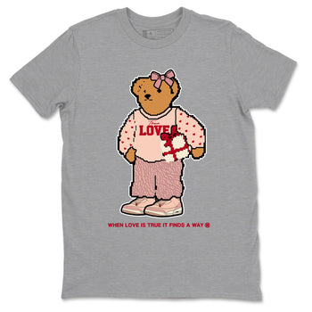 3s Valentines Day tee to match jordans  True Love Bear tee to match jordans Air Jordan 3 "Treat Yourself" Washed Coral special Valentine's Day Gift SNRT Sneaker Tees Graphic Tee Heather Grey 2 shirts