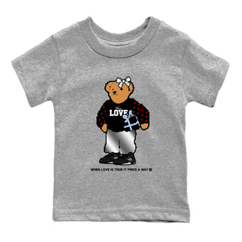 5s Black Metallic Reimagined shirts to match jordans  True Love Bear shirts to match jordans 5s Black Metallic Reimagined match shoes to clothes SNRT Sneaker Tees Youth Baby Heather Grey 2 tee
