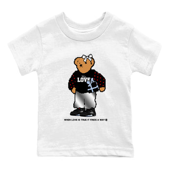 5s Black Metallic Reimagined shirts to match jordans  True Love Bear shirts to match jordans 5s Black Metallic Reimagined match shoes to clothes SNRT Sneaker Tees Youth Baby White 2 tee
