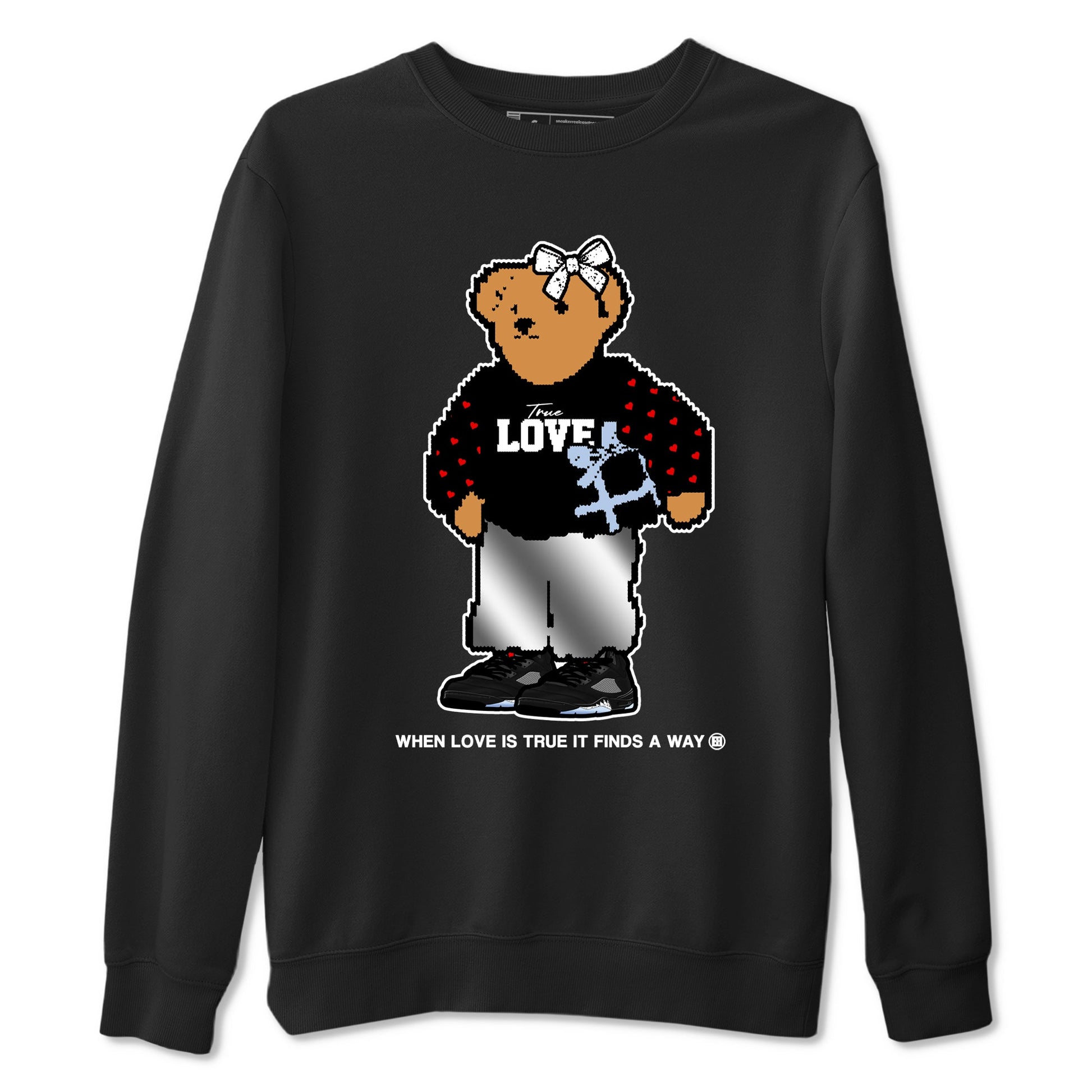 5s Black Metallic Reimagined shirts to match jordans  True Love Bear shirts to match jordans 5s Black Metallic Reimagined match shoes to clothes SNRT Sneaker Tees unisex cotton Black 2 shirts