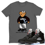 5s Black Metallic Reimagined shirts to match jordans  True Love Bear shirts to match jordans 5s Black Metallic Reimagined match shoes to clothes SNRT Sneaker Tees unisex cotton Cool Grey 1 shirts