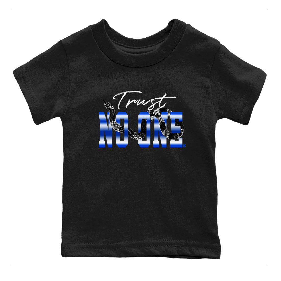 Air Foamposite One Royal shirts to match jordans Trust No One sneaker match tees Air Foamposite One Royal SNRT Sneaker Release Tees Youth Baby Black 2 crew neck shirts