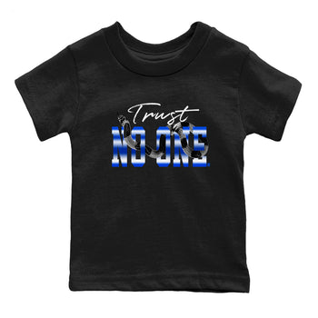 Air Foamposite One Royal shirts to match jordans Trust No One sneaker match tees Air Foamposite One Royal SNRT Sneaker Release Tees Youth Baby Black 2 crew neck shirts