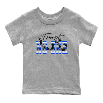 Air Foamposite One Royal shirts to match jordans Trust No One sneaker match tees Air Foamposite One Royal SNRT Sneaker Release Tees Youth Baby Heather Grey 2 crew neck shirts