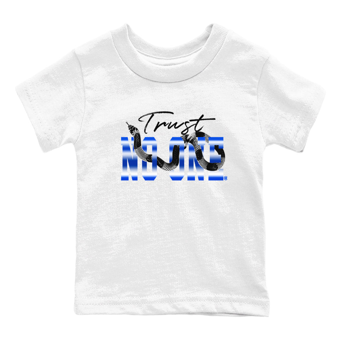 Air Foamposite One Royal shirts to match jordans Trust No One sneaker match tees Air Foamposite One Royal SNRT Sneaker Release Tees Youth Baby White 2 crew neck shirts