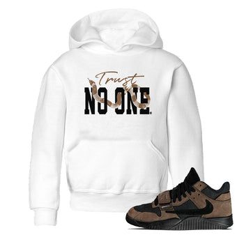 Jordan Jumpman Jack Travis Scott Dark Mocha shirts to match jordans Trust No One sneaker match tees Jordan Jumpman Jack Travis Scott Dark Mocha SNRT Sneaker Release Tees Youth Baby White 1 crew neck shirts