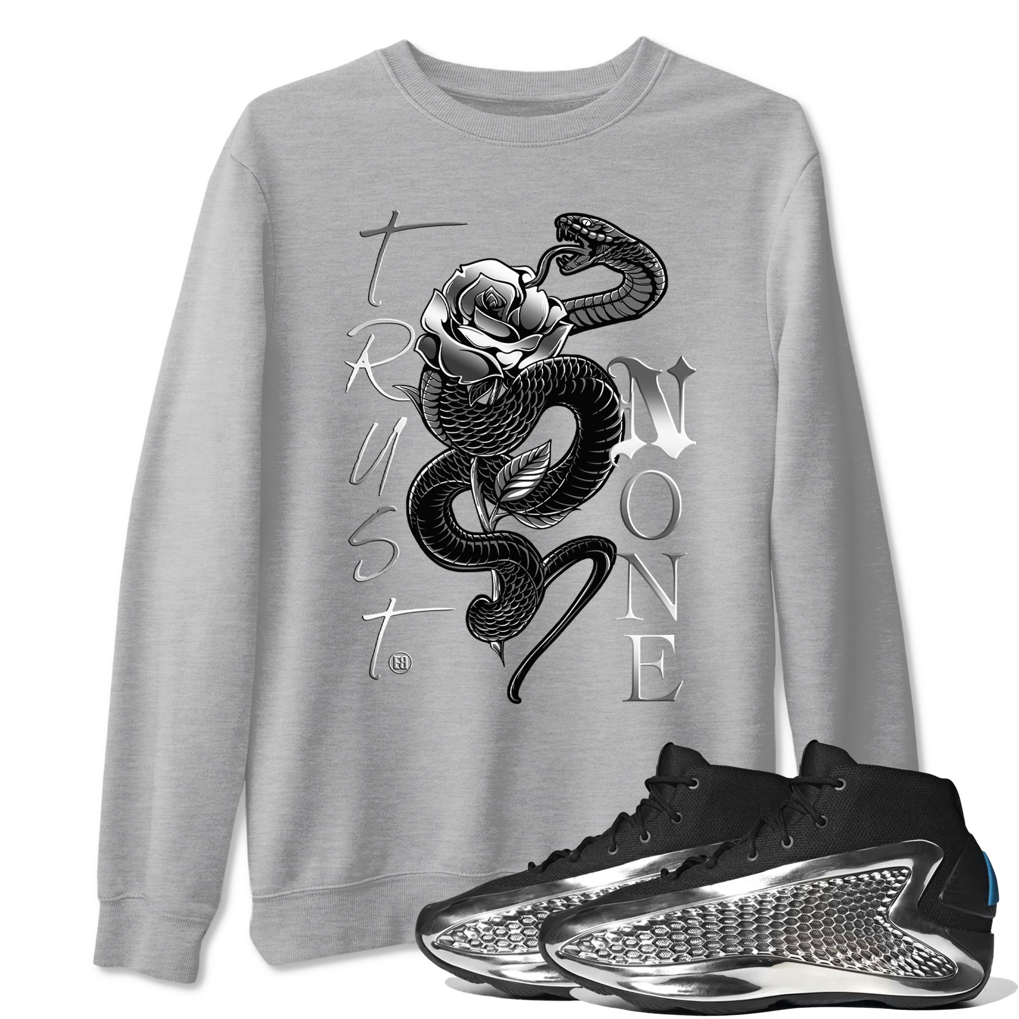 Adidas AE 1 Silver Metallic shirts to match jordans Trust None sneaker match tees AE 1 Silver Metallic match shoes to clothes SNRT Sneaker Tees unisex cotton Heather Grey 1 shirts