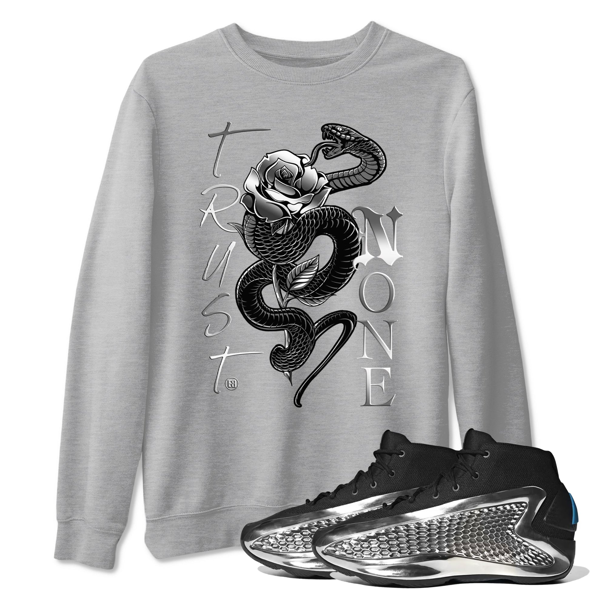 Adidas AE 1 Silver Metallic shirts to match jordans Trust None sneaker match tees AE 1 Silver Metallic match shoes to clothes SNRT Sneaker Tees unisex cotton Heather Grey 1 shirts