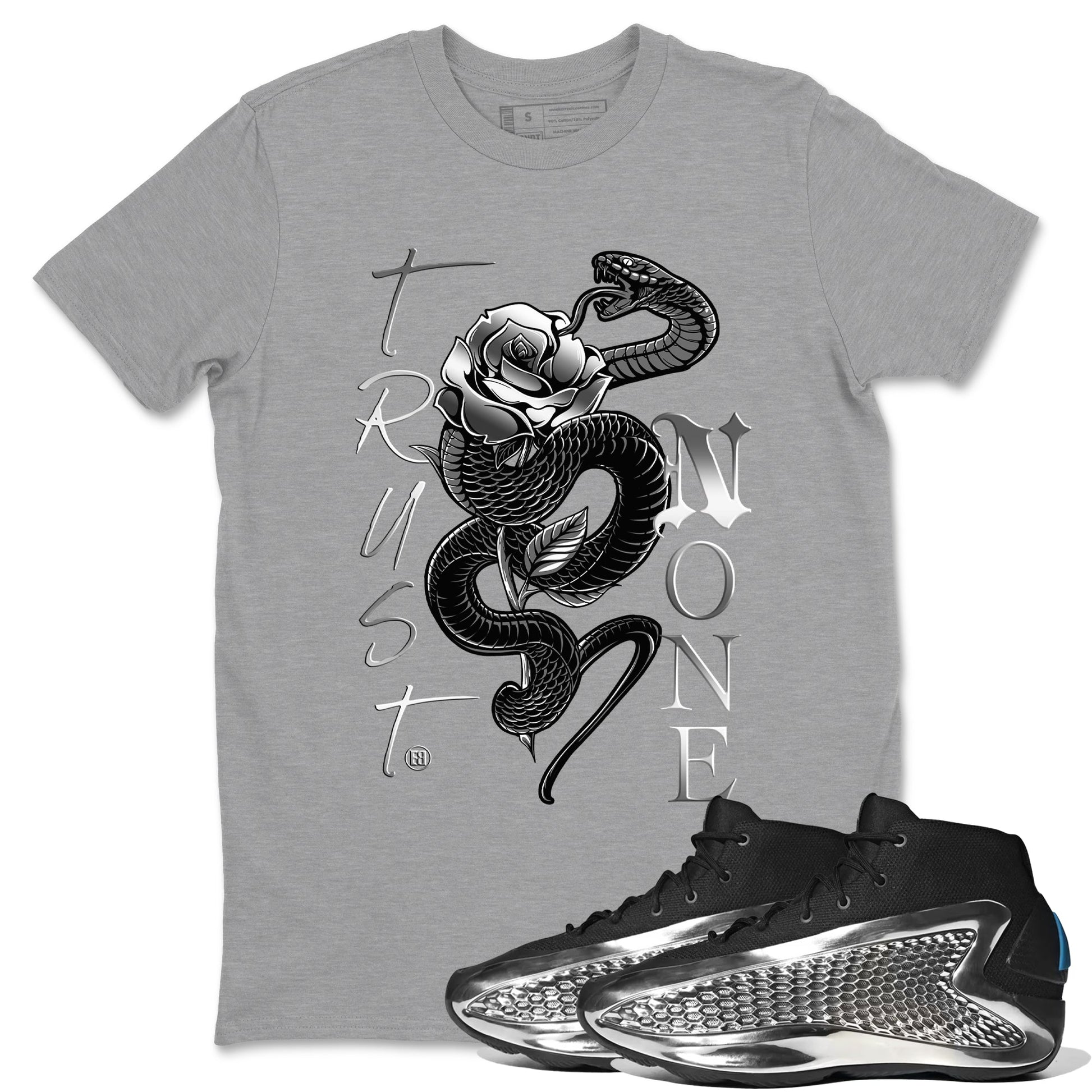 Adidas AE 1 Silver Metallic shirts to match jordans Trust None sneaker match tees AE 1 Silver Metallic match shoes to clothes SNRT Sneaker Tees unisex cotton Heather Grey 1 shirts