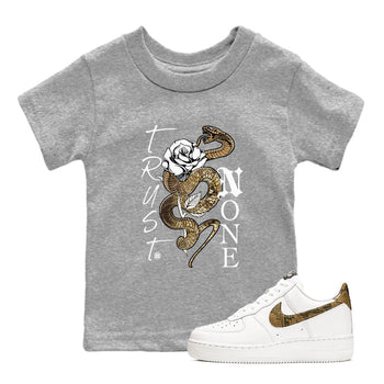 Air Force 1 Ivory Snake shirt to match jordans Trust None sneaker tees AF1 Ivory Snake SNRT sneaker release tees baby toddler Heather Grey 1 cotton Shirt