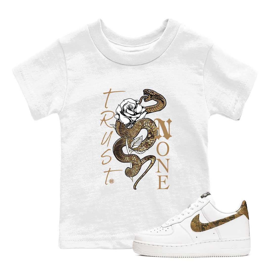 Air Force 1 Ivory Snake shirt to match jordans Trust None sneaker tees AF1 Ivory Snake SNRT sneaker release tees baby toddler White 1 cotton Shirt