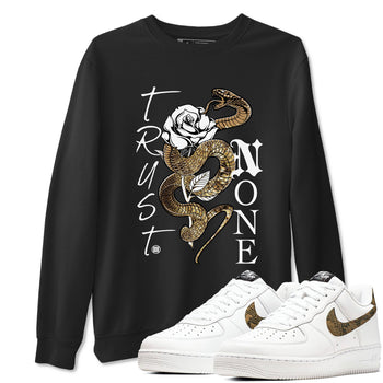 Air Force 1 Ivory Snake shirt to match jordans Trust None sneaker tees AF1 Ivory Snake SNRT sneaker release Tees unisex cotton Black 1 crew neck shirt