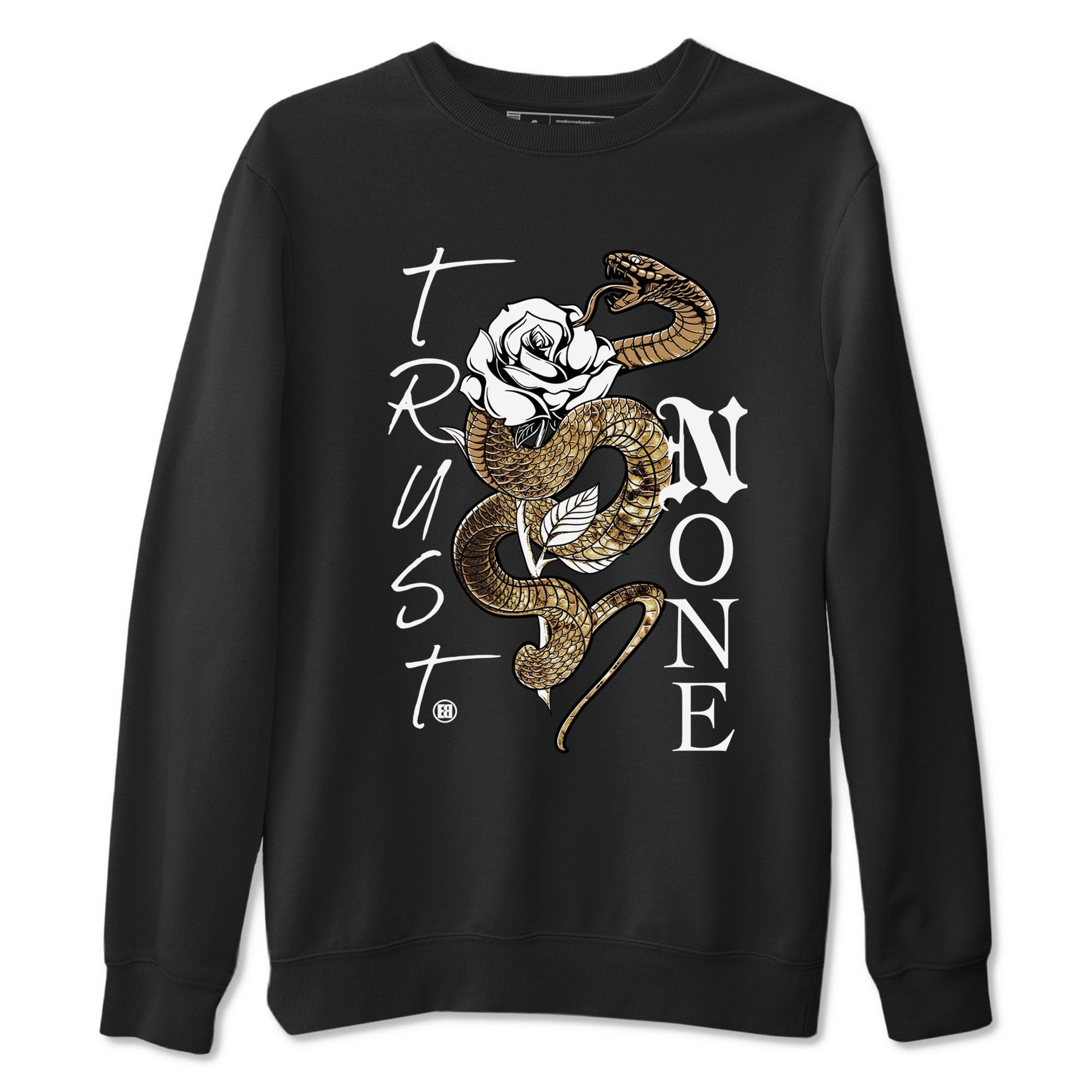 Air Force 1 Ivory Snake shirt to match jordans Trust None sneaker tees AF1 Ivory Snake SNRT sneaker release Tees unisex cotton Black 2 crew neck shirt