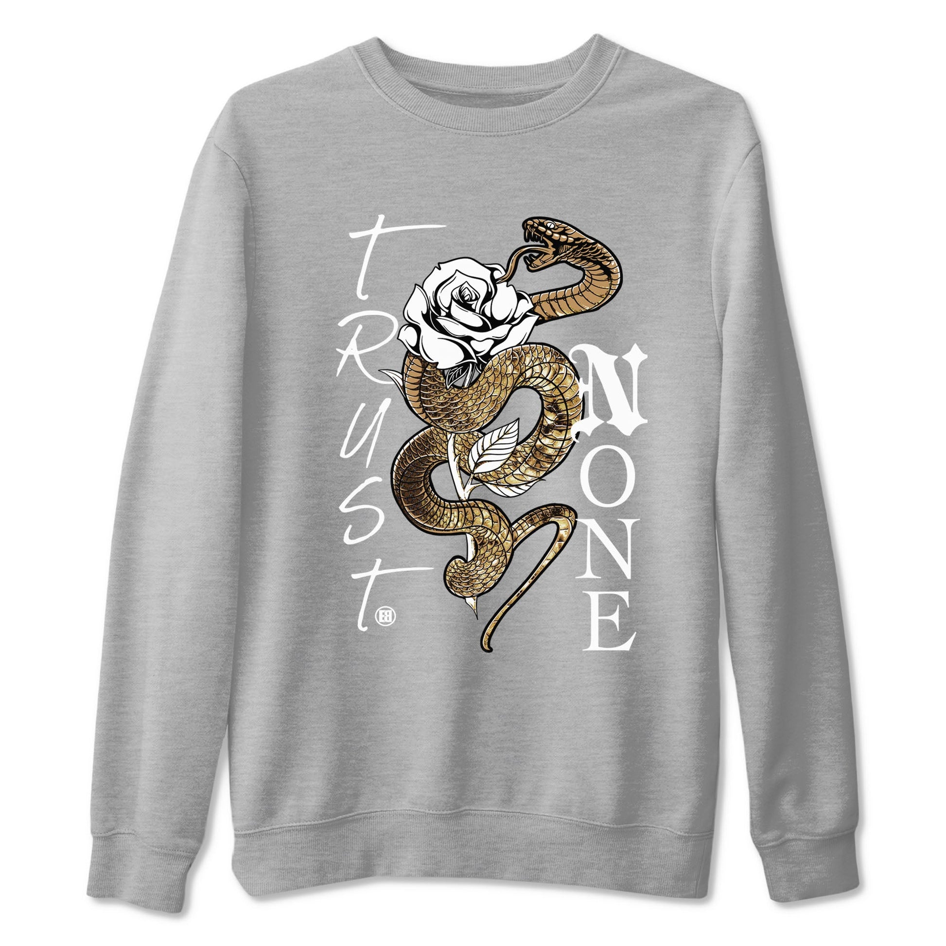 Air Force 1 Ivory Snake shirt to match jordans Trust None sneaker tees AF1 Ivory Snake SNRT sneaker release Tees unisex cotton Heather Grey 2 crew neck shirt