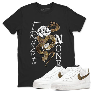 Air Force 1 Ivory Snake shirt to match jordans Trust None sneaker tees AF1 Ivory Snake SNRT sneaker release Tees unisex cotton Black 1 crew neck shirt