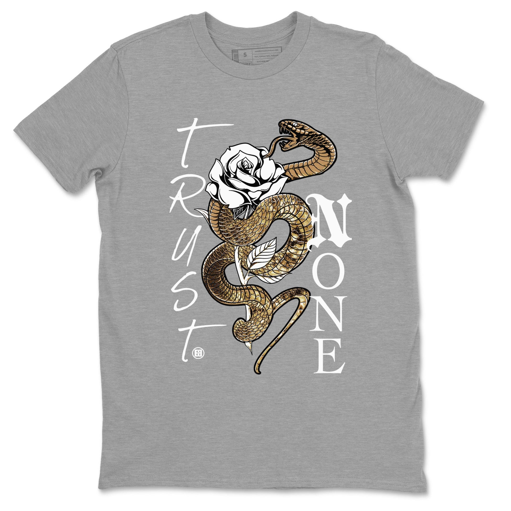 Air Force 1 Ivory Snake shirt to match jordans Trust None sneaker tees AF1 Ivory Snake SNRT sneaker release Tees unisex cotton Heather Grey 2 crew neck shirt