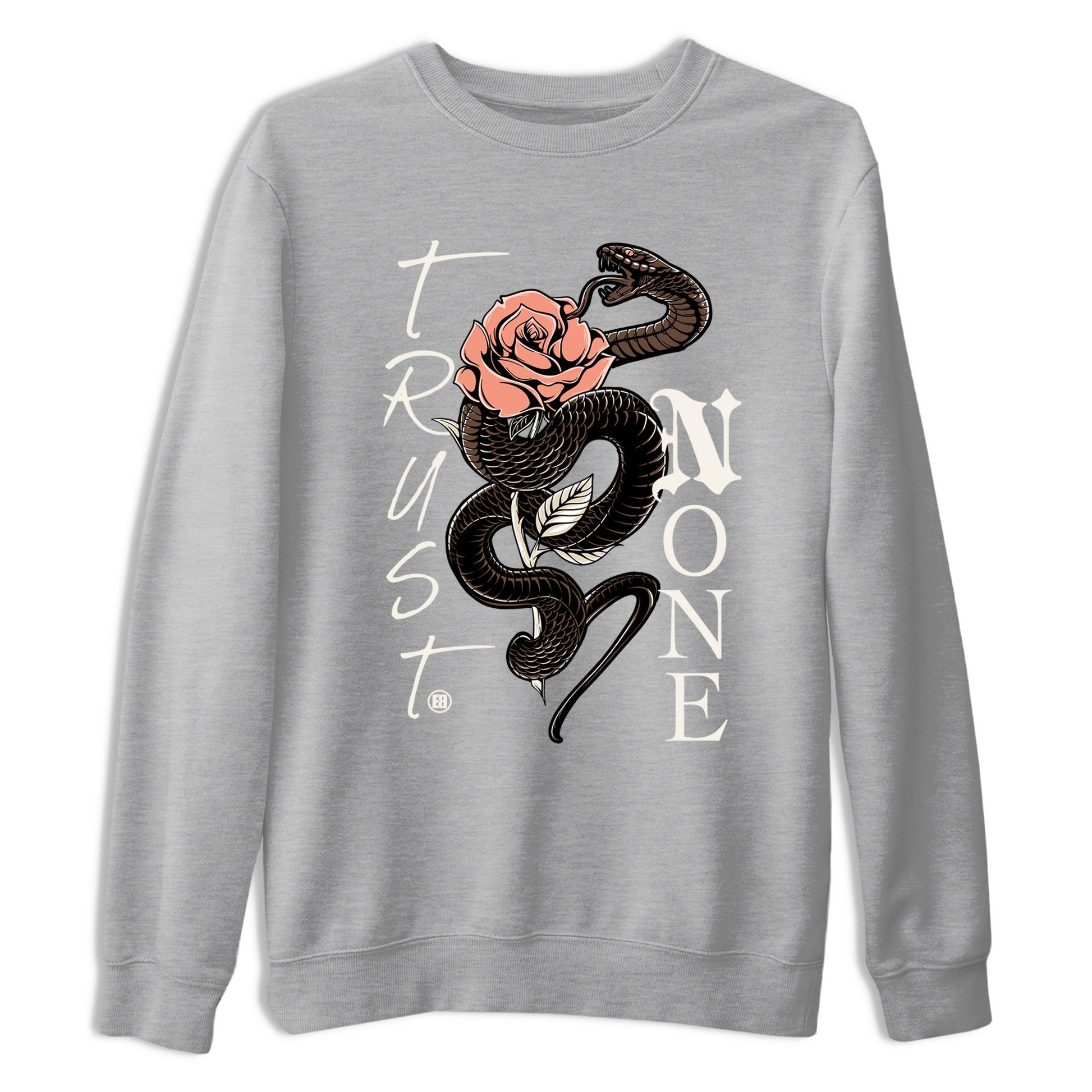 Sneaker match tees – Sneaker Tees To Match Air Jordan 1 Baroque Brown Shoes – Trust None Tee Heather Grey 2