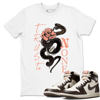 Sneaker match tees – Sneaker Tees To Match Air Jordan 1 Baroque Brown Shoes – Trust None Tee White 1