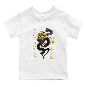 Air Jordan 1 High OG Black Metallic Gold shirts to match jordans Trust None sneaker match tees Jordan 1 Black Metallic Gold SNRT Sneaker Tees streetwear brand Baby and Youth White 2 cotton tee