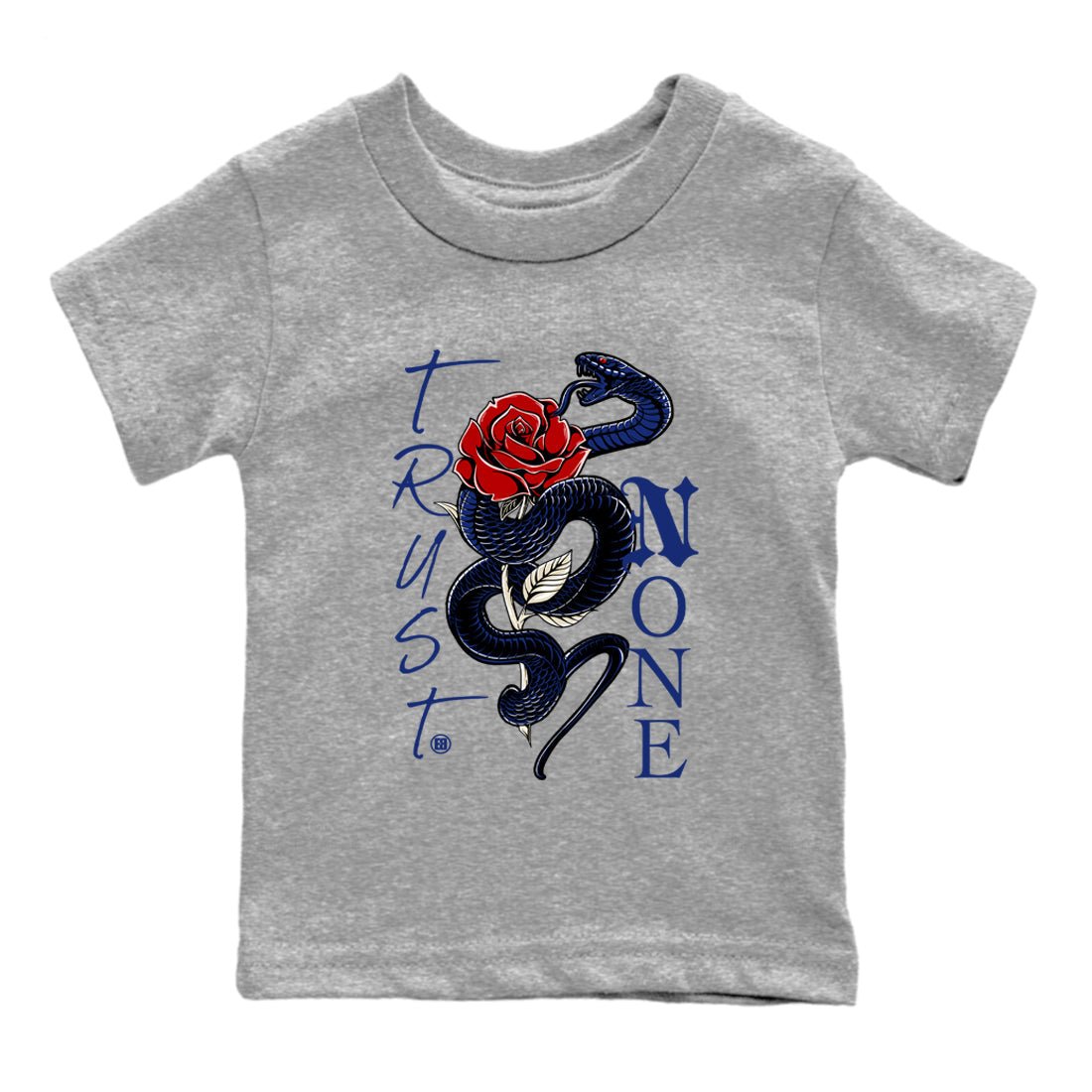 1s Rare Air shirts to match jordans Trust None sneaker match tees Air Jordan 1 High OG Rare Air Deep Royal Blue match shoes to clothes SNRT Sneaker Tees Youth Baby Heather Grey 2 tee