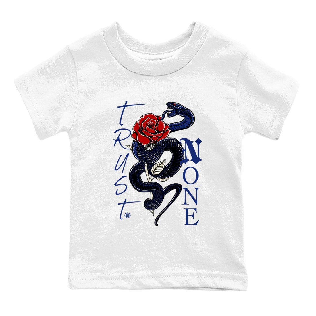 1s Rare Air shirts to match jordans Trust None sneaker match tees Air Jordan 1 High OG Rare Air Deep Royal Blue match shoes to clothes SNRT Sneaker Tees Youth Baby White 2 tee