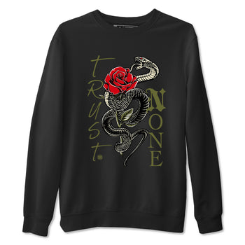 1s Travis Scott Medium Olive shirts to match jordans Trust None sneaker match tees Air Jordan 1 Travis Scott Medium Olive SNRT Sneaker Release Tees unisex cotton Black 2 crew neck shirts