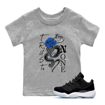 AJ11 Black and Varsity Royal shirt to match jordans Trust None sneaker tees Air Jordan 11 Black and Varsity Royal SNRT sneaker release tees baby toddler Heather Grey 1 cotton Shirt