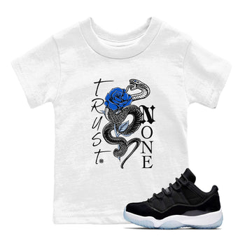 AJ11 Black and Varsity Royal shirt to match jordans Trust None sneaker tees Air Jordan 11 Black and Varsity Royal SNRT sneaker release tees baby toddler White 1 cotton Shirt