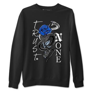 AJ11 Black and Varsity Royal shirt to match jordans Trust None sneaker tees Air Jordan 11 Black and Varsity Royal SNRT Sneaker Release Tees unisex cotton Black 2 crew neck shirt