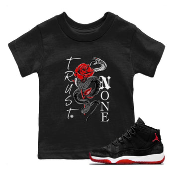11s Bred Velvet shirts to match jordans Trust None sneaker match tees Air Jordan 11 Bred Velvet SNRT Sneaker Tees streetwear brand Baby and Youth Black 1 cotton tee