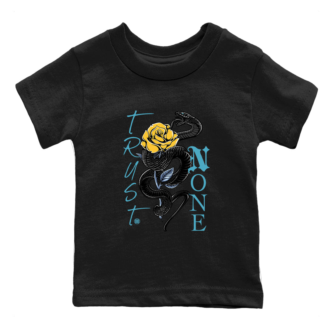 Sneaker match tees – Sneaker Tees To Match Air Jordan 11 Gamma Shoes – Trust None Kids T-Shirt Black 2