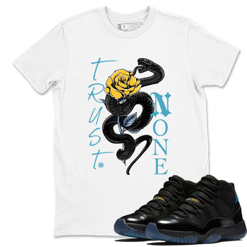 Sneaker match tees – Sneaker Tees To Match Air Jordan 11 Gamma Shoes – Trust None Tee White 1