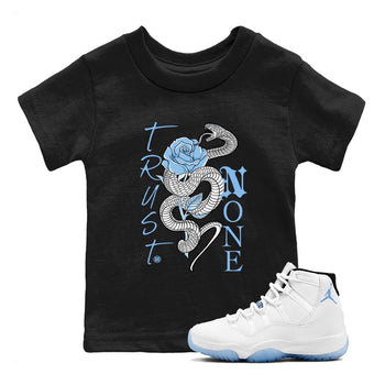 AJ11 Retro Legend Blue shirts to match jordans Trust None best t shirts to wear with jordans 11s Legend Blue match shoes to clothes SNRT Sneaker Tees Youth Baby Black 1 tee