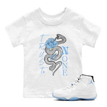 AJ11 Retro Legend Blue shirts to match jordans Trust None best t shirts to wear with jordans 11s Legend Blue match shoes to clothes SNRT Sneaker Tees Youth Baby White 1 tee