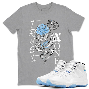AJ11 Retro Legend Blue shirts to match jordans Trust None best t shirts to wear with jordans 11s Legend Blue match shoes to clothes SNRT Sneaker Tees unisex cotton Heather Grey 1 shirts