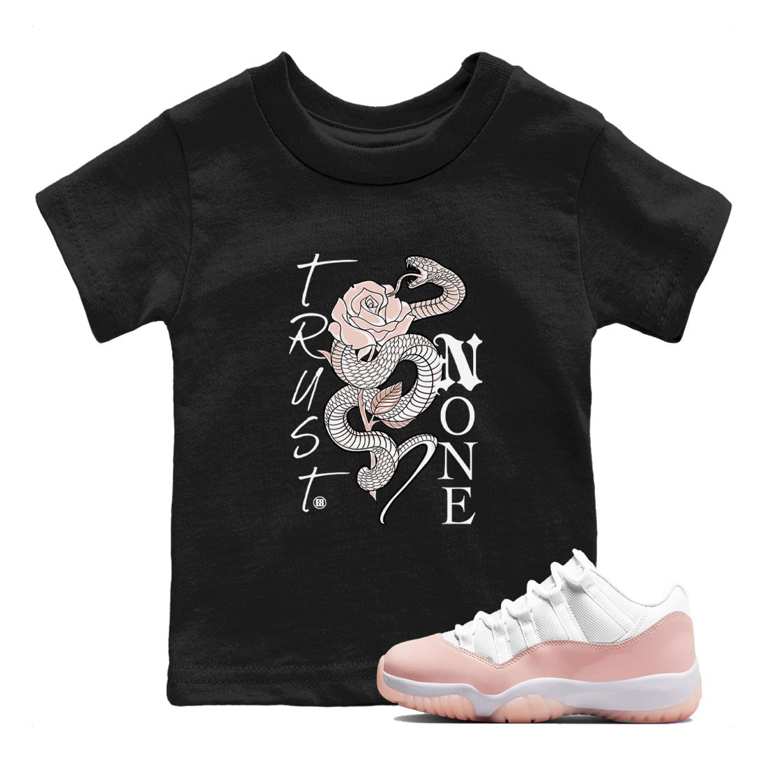 AJ11 Legend Pink shirts to match jordans Trust None sneaker match tees Air Jordan 11 Legend Pink SNRT Sneaker Tees streetwear brand Baby and Youth Black 1 cotton tee
