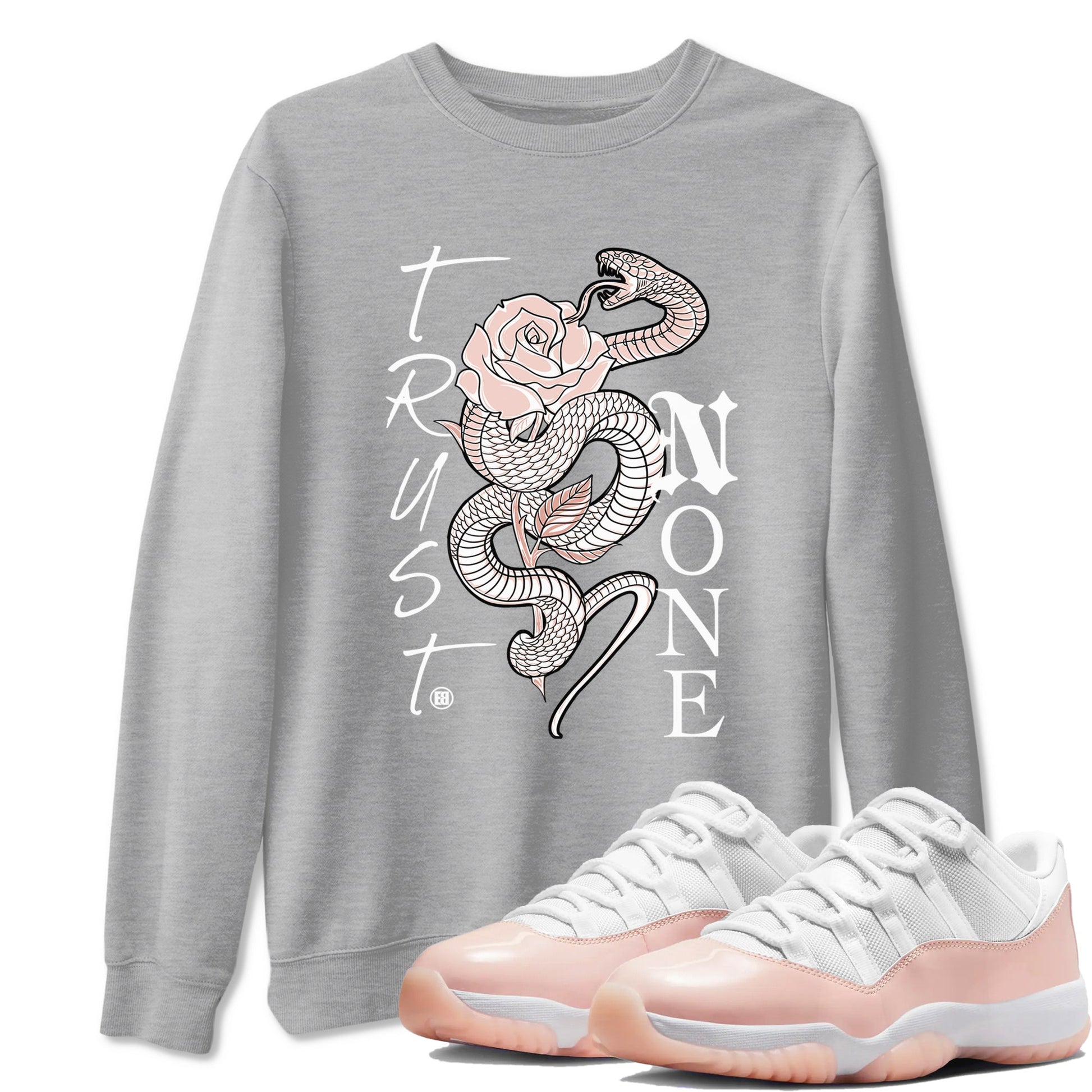 AJ11 Legend Pink shirts to match jordans Trust None sneaker match tees Air Jordan 11 Legend Pink SNRT Sneaker Tees streetwear brand Heather Grey 1 unisex cotton tee