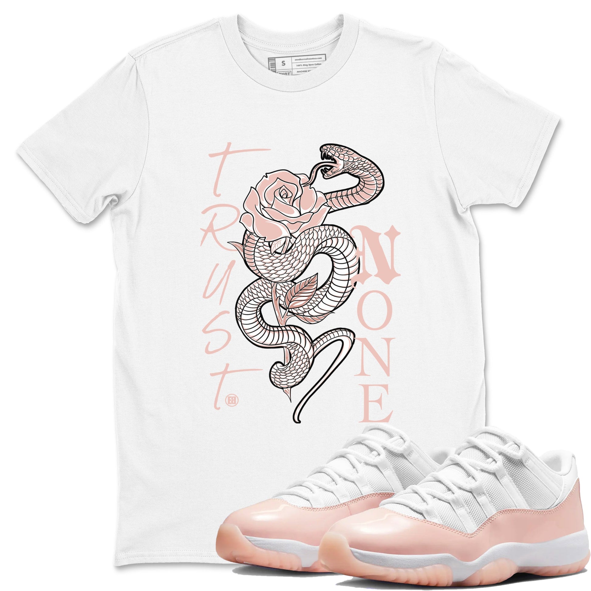 AJ11 Legend Pink shirts to match jordans Trust None sneaker match tees Air Jordan 11 Legend Pink SNRT Sneaker Tees streetwear brand White 1 unisex cotton tee