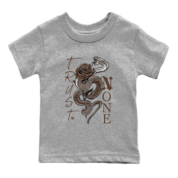 12s Baroque Brown shirts to match jordans Trust None sneaker match tees Air Jordan 12 Baroque Brown match shoes to clothes SNRT Sneaker Tees Youth Baby Heather Grey 2 tee