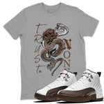 12s Baroque Brown shirts to match jordans Trust None sneaker match tees Air Jordan 12 Baroque Brown match shoes to clothes SNRT Sneaker Tees unisex cotton Heather Grey 1 shirts