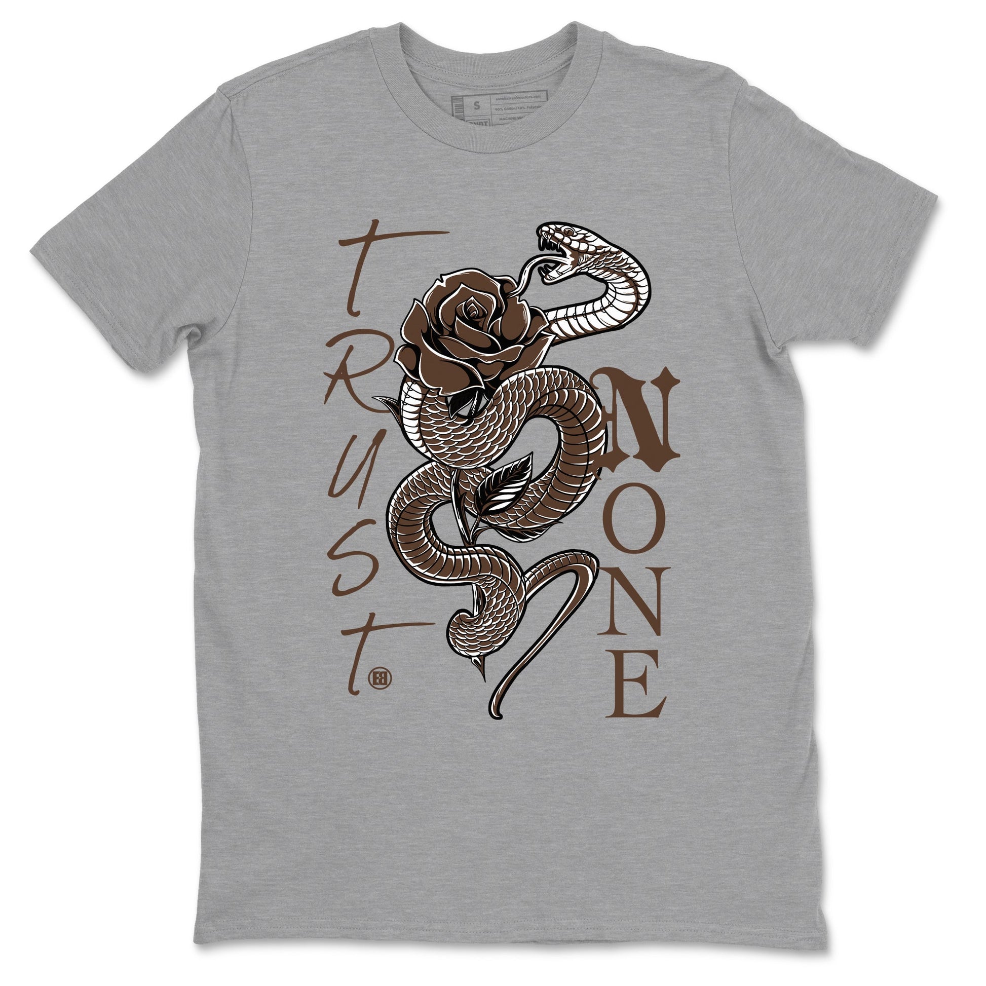 12s Baroque Brown shirts to match jordans Trust None sneaker match tees Air Jordan 12 Baroque Brown match shoes to clothes SNRT Sneaker Tees unisex cotton Heather Grey 2 shirts