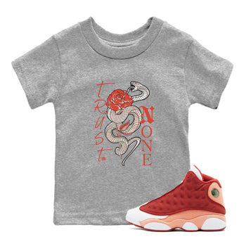 13s Dune Red shirts to match jordans Trust None sneaker match tees Air Jordan 13 Dune Red SNRT Sneaker Tees streetwear brand Baby and Youth Heather Grey 1 cotton tee