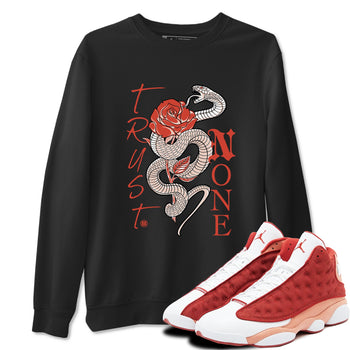 13s Dune Red shirts to match jordans Trust None sneaker match tees Air Jordan 13 Dune Red SNRT Sneaker Tees streetwear brand Black 1 unisex cotton tee