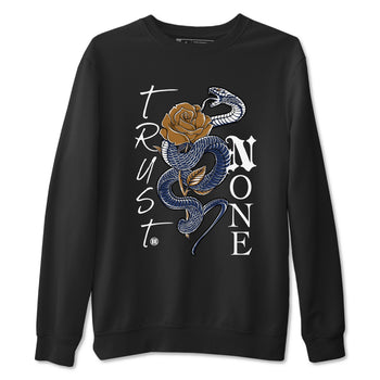 13s Midnight Navy shirts to match jordans Trust None sneaker match tees Air Jordan 13 Midnight Navy SNRT Sneaker Release Tees unisex cotton Black 2 crew neck shirts