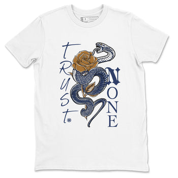 13s Midnight Navy shirts to match jordans Trust None sneaker match tees Air Jordan 13 Midnight Navy SNRT Sneaker Release Tees unisex cotton White 2 crew neck shirts