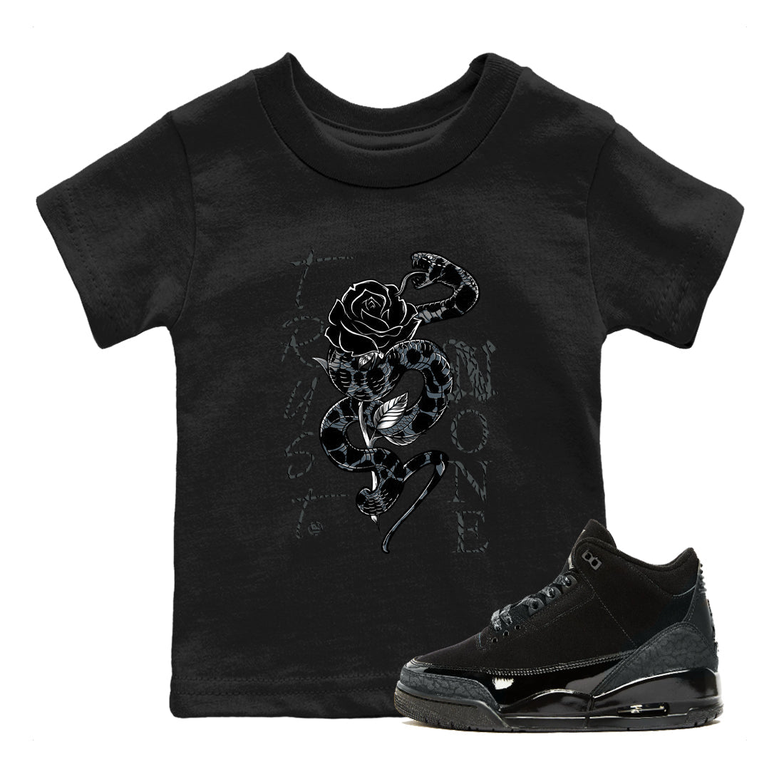 Air Jordan 3 Black Cat shirts to match jordans Trust None sneaker match tees Jordan 3 Retro Black Cat best t shirts to wear with jordans SNRT Sneaker Tees Youth Baby Black 1 tee