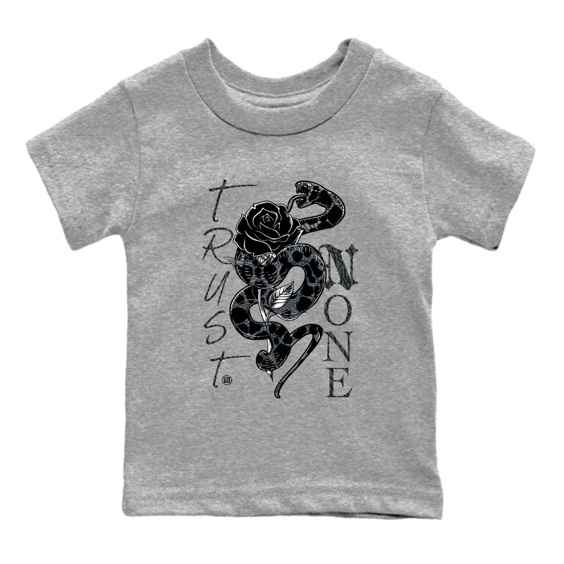 Air Jordan 3 Black Cat shirts to match jordans Trust None sneaker match tees Jordan 3 Retro Black Cat best t shirts to wear with jordans SNRT Sneaker Tees Youth Baby Heather Grey 2 tee