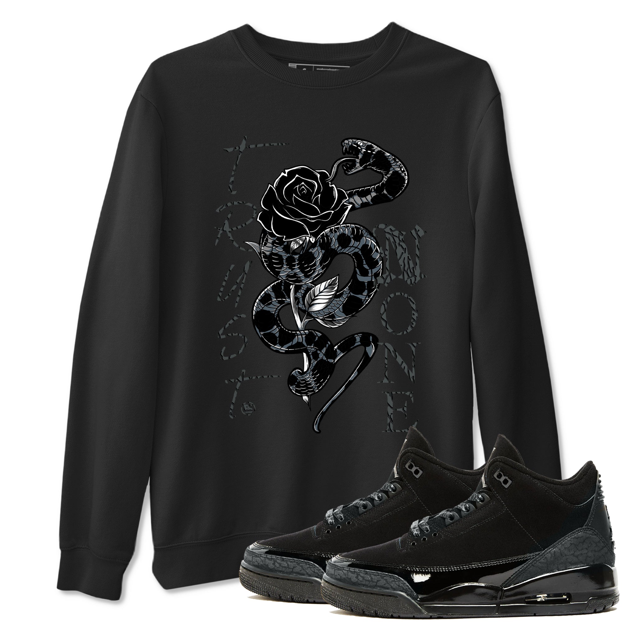 Air Jordan 3 Black Cat shirts to match jordans Trust None sneaker match tees Jordan 3 Retro Black Cat best t shirts to wear with jordans SNRT Sneaker Tees unisex cotton Black 1 shirts
